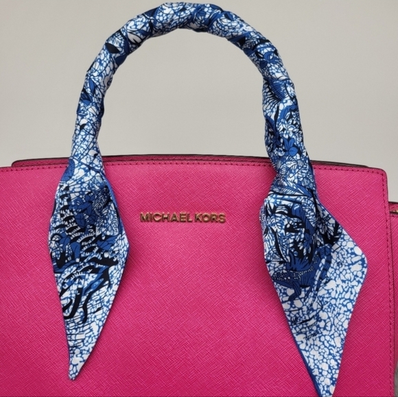 New Blue Chameleon Silk Skinny Scarf Twilly - Picture 7 of 7